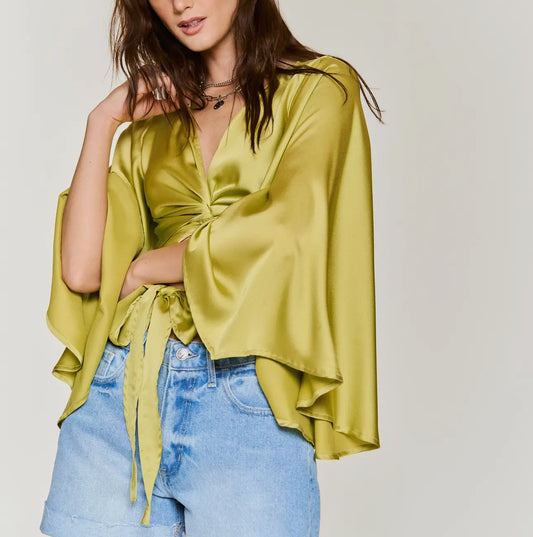 Satin wrap top