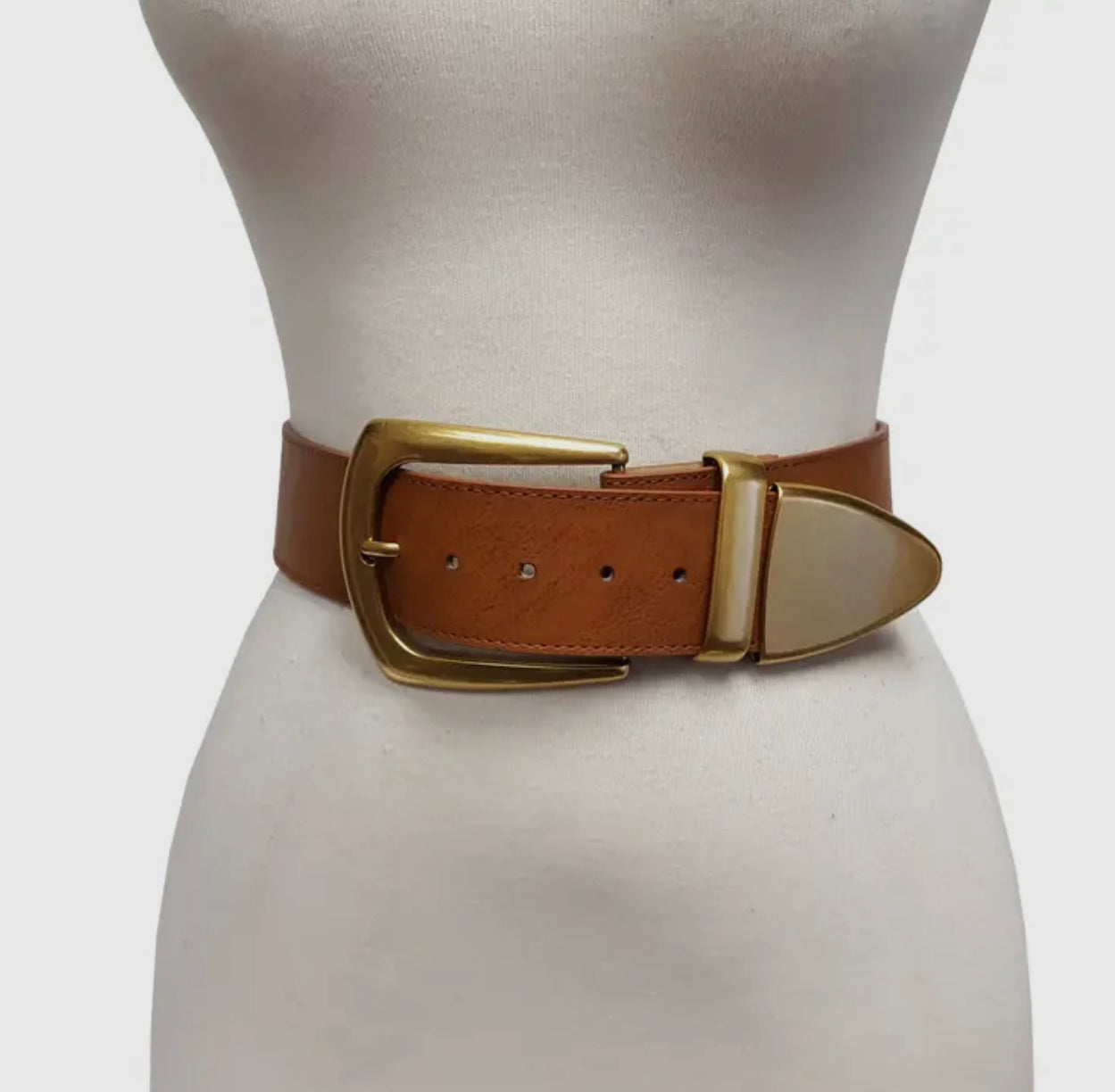 Wide western buckle belt