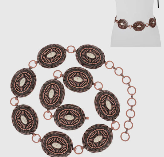 Copper concho belt