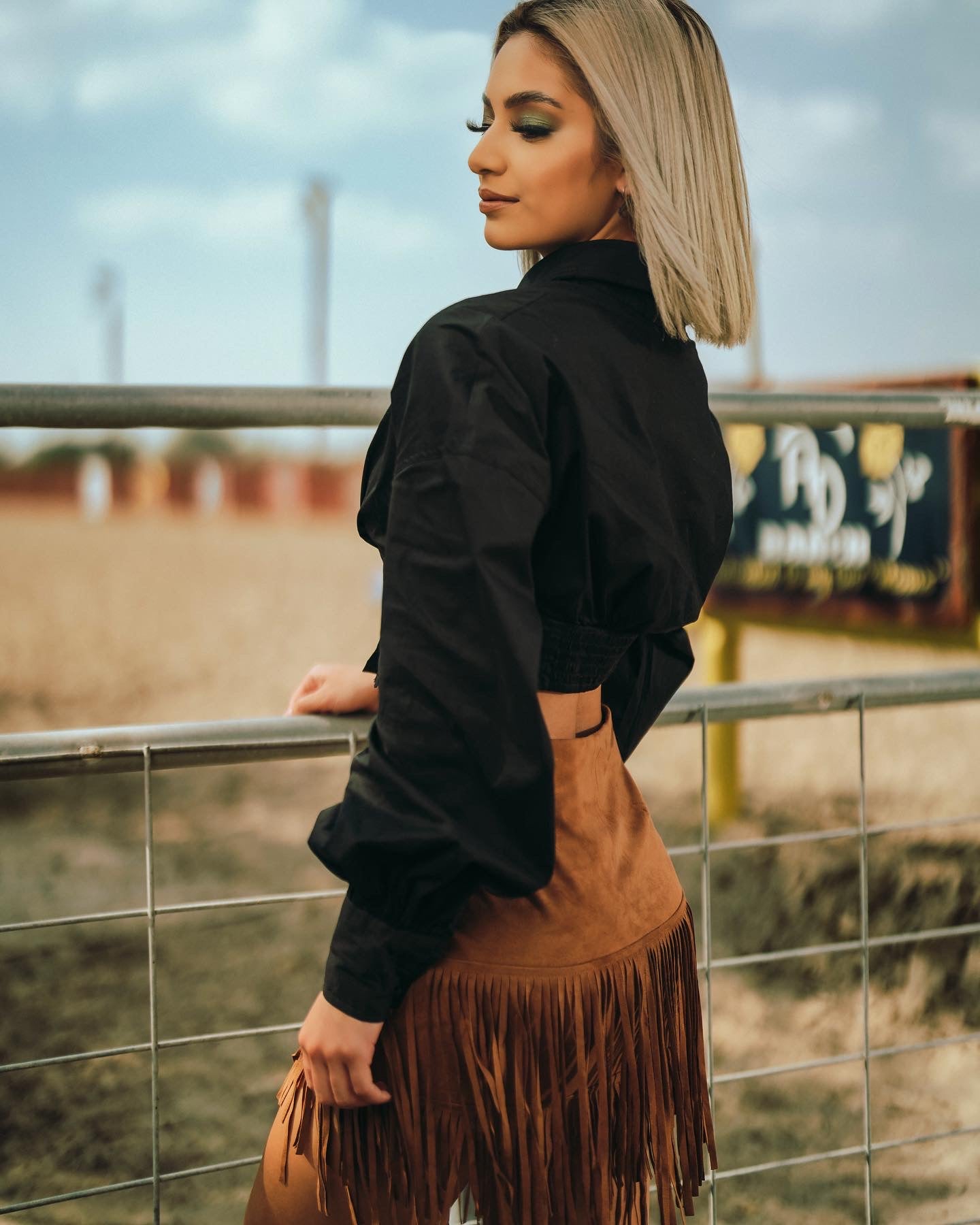 megan fringe skirt - (faux suede skirt)